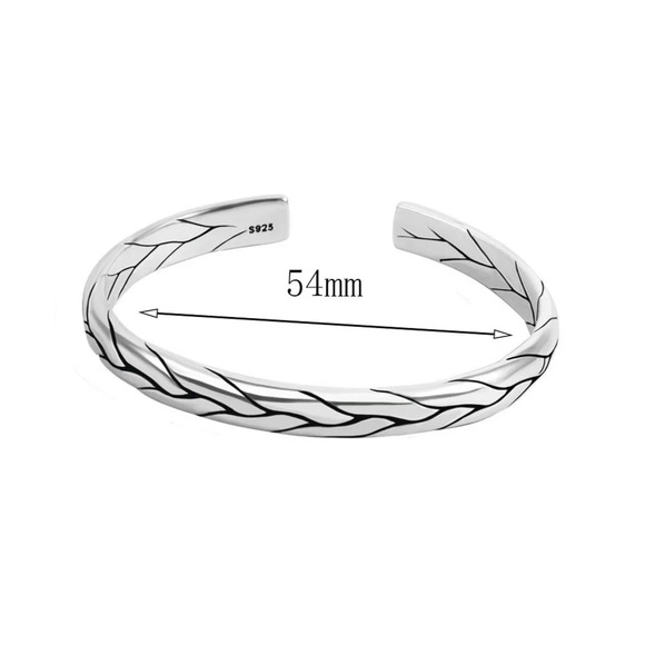 Braided Adjustable Cuff Bracelet‎ | 925 Sterling Silver - Picture 13 of 13